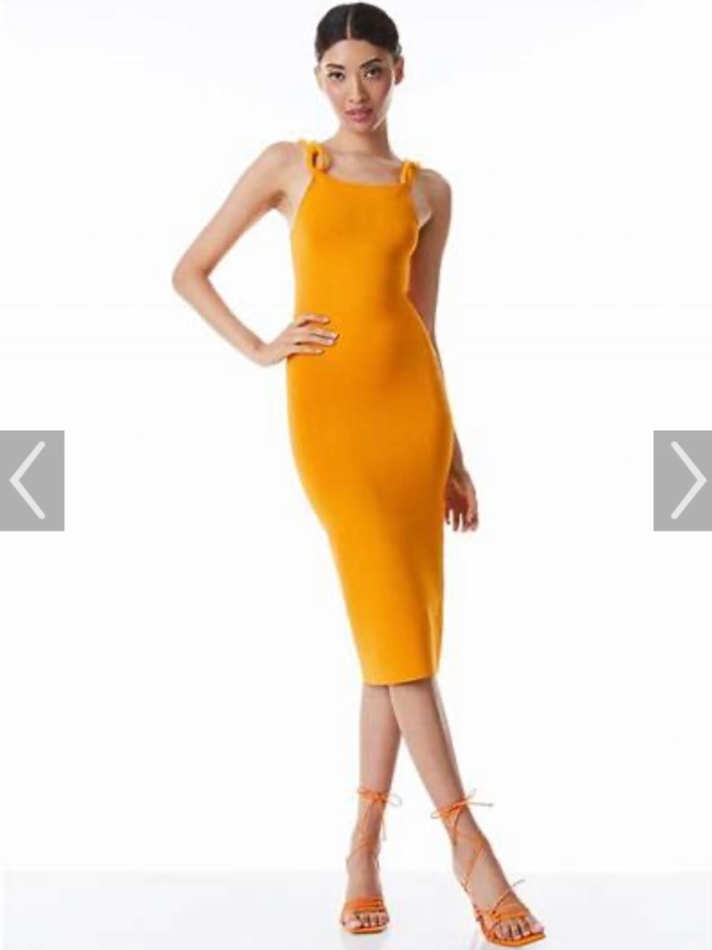 Alice + Olivia Vibrant Orange Midi Dress